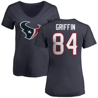 Ryan Griffin Women's Houston Texans Name & Number Logo Slim Fit T-Shirt - Navy