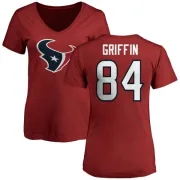 Ryan Griffin Women's Houston Texans Name & Number Logo Slim Fit T-Shirt - Red