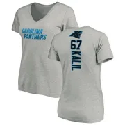 Ryan Kalil Women's Carolina Panthers Backer V-Neck T-Shirt - Ash