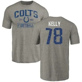 Ryan Kelly Indianapolis Colts Gray Distressed Name & Number Tri-Blend T-Shirt