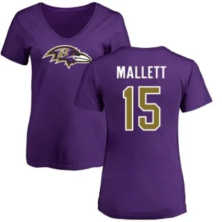 Ryan Mallett Women's Baltimore Ravens Name & Number Logo Slim Fit T-Shirt - Purple