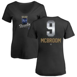 Ryan McBroom Women's Kansas City Royals Midnight Mascot V-Neck T-Shirt - Black