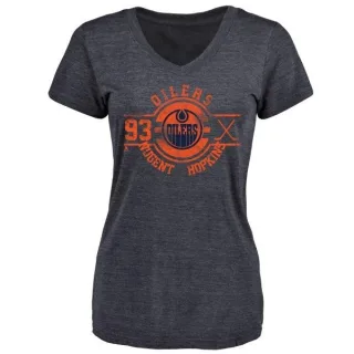 Ryan Nugent-Hopkins Women's Edmonton Oilers Insignia Tri-Blend T-Shirt - Royal