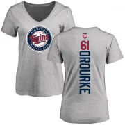 Ryan O'Rourke Women's Minnesota Twins Backer Slim Fit T-Shirt - Ash