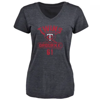 Ryan O'Rourke Women's Minnesota Twins Base Runner Tri-Blend T-Shirt - Navy