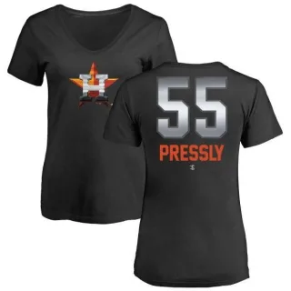 Ryan Pressly Women's Houston Astros Midnight Mascot V-Neck T-Shirt - Black