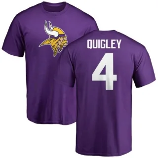 Ryan Quigley Minnesota Vikings Name & Number Logo T-Shirt - Purple