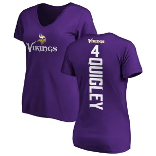 Ryan Quigley Women's Minnesota Vikings Backer Slim Fit T-Shirt - Purple