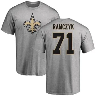 Ryan Ramczyk New Orleans Saints Name & Number Logo T-Shirt - Ash