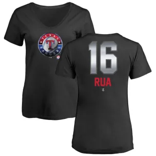 Ryan Rua Women's Texas Rangers Midnight Mascot V-Neck T-Shirt - Black