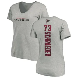 Ryan Schraeder Women's Atlanta Falcons Backer V-Neck T-Shirt - Ash