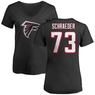 Ryan Schraeder Women's Atlanta Falcons Name & Number Logo Slim Fit T-Shirt - Black