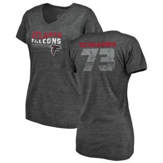 Ryan Schraeder Women's Atlanta Falcons Retro Tri-Blend V-Neck T-Shirt - Black