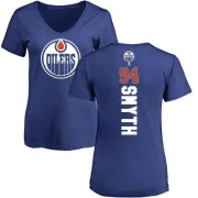 Ryan Smyth Women's Edmonton Oilers Backer T-Shirt - Royal