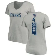 Ryan Succop Women's Tennessee Titans Backer V-Neck T-Shirt - Ash