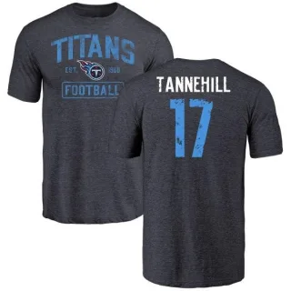 Ryan Tannehill Tennessee Titans Navy Distressed Name & Number Tri-Blend T-Shirt