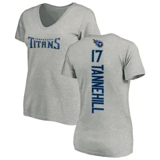 Ryan Tannehill Women's Tennessee Titans Backer V-Neck T-Shirt - Ash