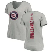 Ryan Zimmerman Women's Washington Nationals Backer Slim Fit T-Shirt - Ash