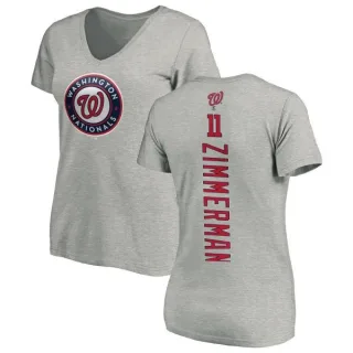 Ryan Zimmerman Women's Washington Nationals Backer Slim Fit T-Shirt - Ash