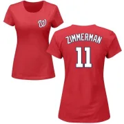 Ryan Zimmerman Women's Washington Nationals Name & Number T-Shirt - Red