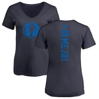 Salah Mejri Women's Dallas Mavericks Navy One Color Backer Slim-Fit V-Neck T-Shirt