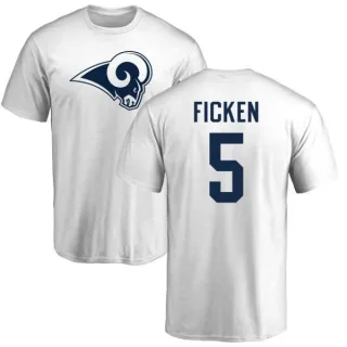 Sam Ficken Los Angeles Rams Name & Number Logo T-Shirt - White