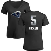 Sam Ficken Women's Los Angeles Rams Midnight Mascot T-Shirt - Black