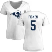 Sam Ficken Women's Los Angeles Rams Name & Number Logo Slim Fit T-Shirt - White