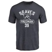 Sam Freeman Atlanta Braves Base Runner Tri-Blend T-Shirt - Navy