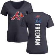 Sam Freeman Women's Atlanta Braves Backer Slim Fit T-Shirt - Navy