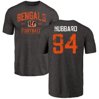 Sam Hubbard Cincinnati Bengals Black Distressed Name & Number Tri-Blend T-Shirt