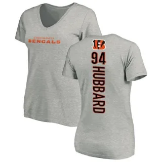 Sam Hubbard Women's Cincinnati Bengals Backer V-Neck T-Shirt - Ash