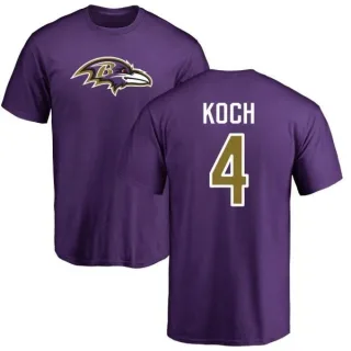 Sam Koch Baltimore Ravens Name & Number Logo T-Shirt - Purple