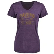 Sam Koch Women's Baltimore Ravens Flanker Tri-Blend T-Shirt - Purple