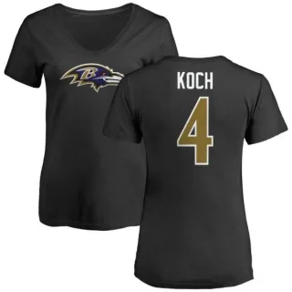 Sam Koch Women's Baltimore Ravens Name & Number Logo Slim Fit T-Shirt - Black