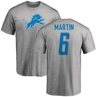 Sam Martin Detroit Lions Name & Number Logo T-Shirt - Ash