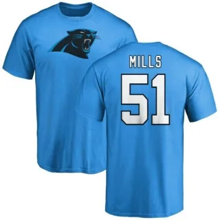 Sam Mills Carolina Panthers Name & Number Logo T-Shirt - Blue