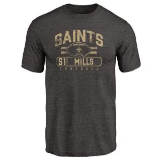 Sam Mills New Orleans Saints Flanker Tri-Blend T-Shirt - Black