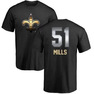 Sam Mills New Orleans Saints Midnight Mascot T-Shirt - Black