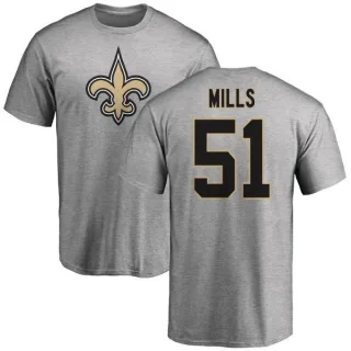 Sam Mills New Orleans Saints Name & Number Logo T-Shirt - Ash