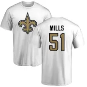 Sam Mills New Orleans Saints Name & Number Logo T-Shirt - White