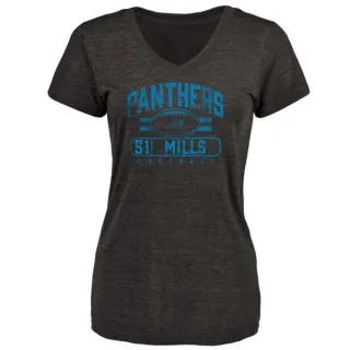 Sam Mills Women's Carolina Panthers Flanker Tri-Blend T-Shirt - Black