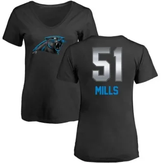 Sam Mills Women's Carolina Panthers Midnight Mascot T-Shirt - Black