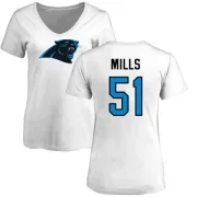 Sam Mills Women's Carolina Panthers Name & Number Logo Slim Fit T-Shirt - White