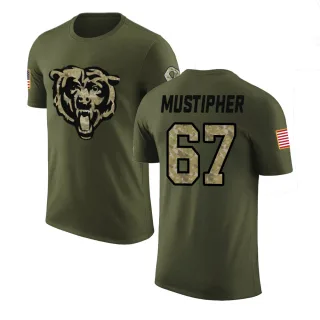 Sam Mustipher Chicago Bears Olive Salute to Service Legend T-Shirt