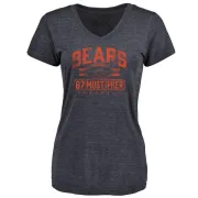 Sam Mustipher Women's Chicago Bears Flanker Tri-Blend T-Shirt - Navy