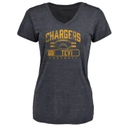 Sam Tevi Women's Los Angeles Chargers Flanker Tri-Blend T-Shirt - Navy