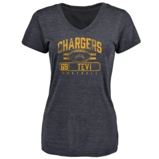 Sam Tevi Women's Los Angeles Chargers Flanker Tri-Blend T-Shirt - Navy