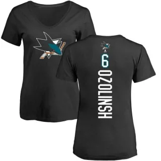 Sandis Ozolinsh Women's San Jose Sharks Backer T-Shirt - Black