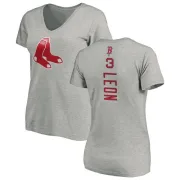 Sandy Leon Women's Boston Red Sox Backer Slim Fit T-Shirt - Ash